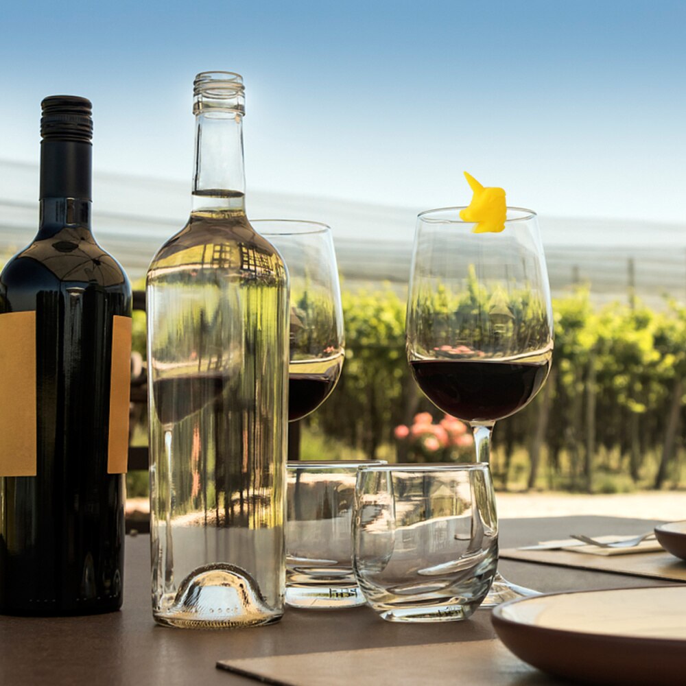 12 st 6 färger silikon unicorn vinglas markör söt dricka kopp identifierare party cup tecken (blandad färg)