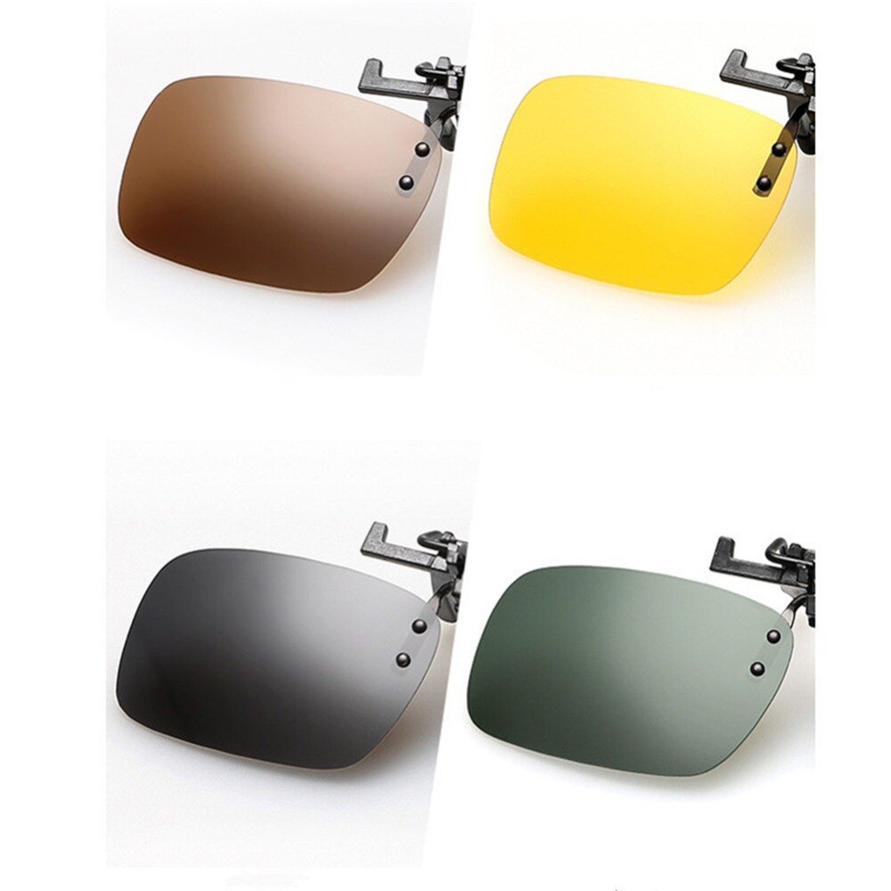 Car Styling Sunglasses Clip Driving Day Night Vision Clip on Sunglasses Polarized Resin Lens for Myopia Glasses Driving Goggles
