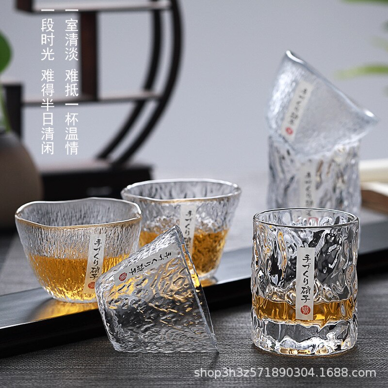 Hand-made Japanese Hammered Foreign Wine Glass Whiskey Glass Home Beer Glass Crystal Glass Cup Drinkware Bar Beer Mugs