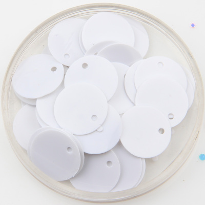 1000 stks/partij 12mm Grote Ronde Pailletten PVC Platte Ronde Naaien Versiering DIY Met Kant Gat Craft Accessoire Witte Confetti