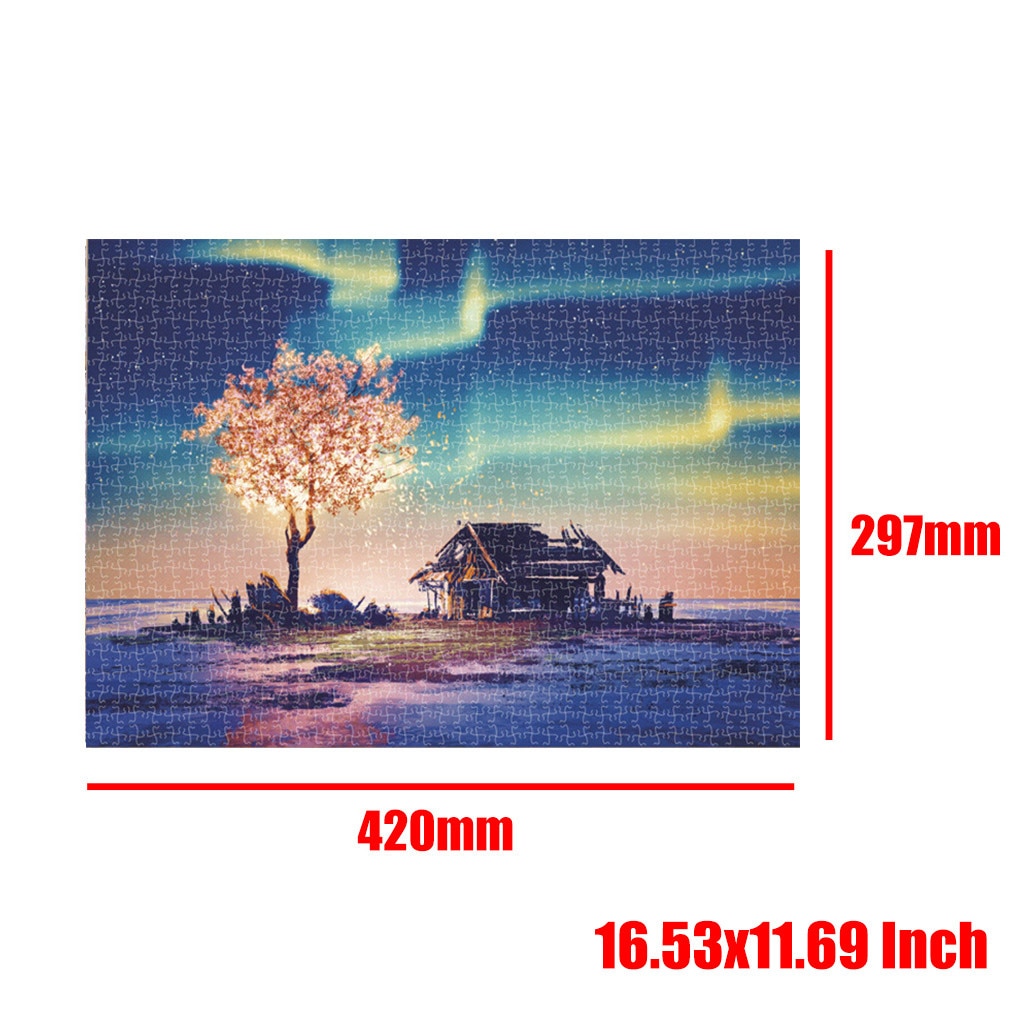 3D Papier Puzzel 1000 Stuks Houten Speelgoed Puzzels Voor Volwassenen Educatief Speelgoed Decoratie Stickers Sterrennacht #15