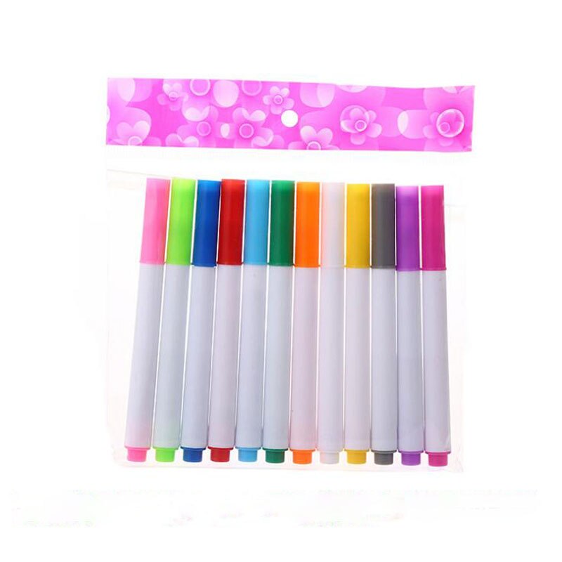 12 Kleuren Kleur Schilderen Pen Wateroplosbare Stofvrij Schoolbord Uitwisbare Lamp Board Pen Milieubescherming Vloeibare Krijt