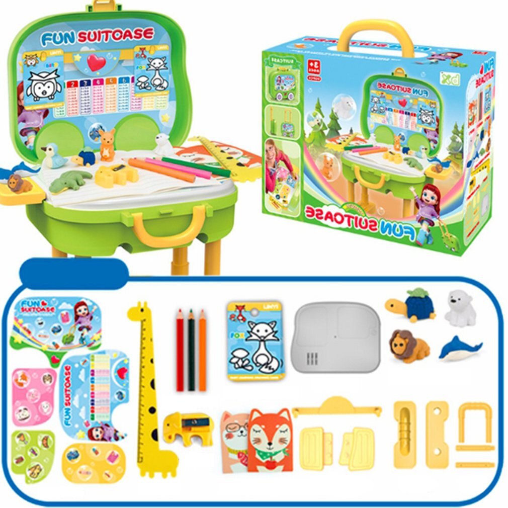 Børns intelligens multifunktionel bagagerumskultur af kognitiv evne tidligt læringsbord legetøj malingsværktøjer gif diy legetøj