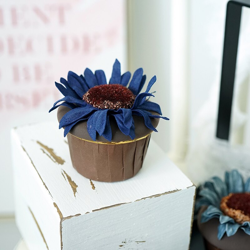 Kunstmatige zonnebloem bloem cake Thuis zachte decoratie veranda Dessert etalage regeling stilleven decoratie