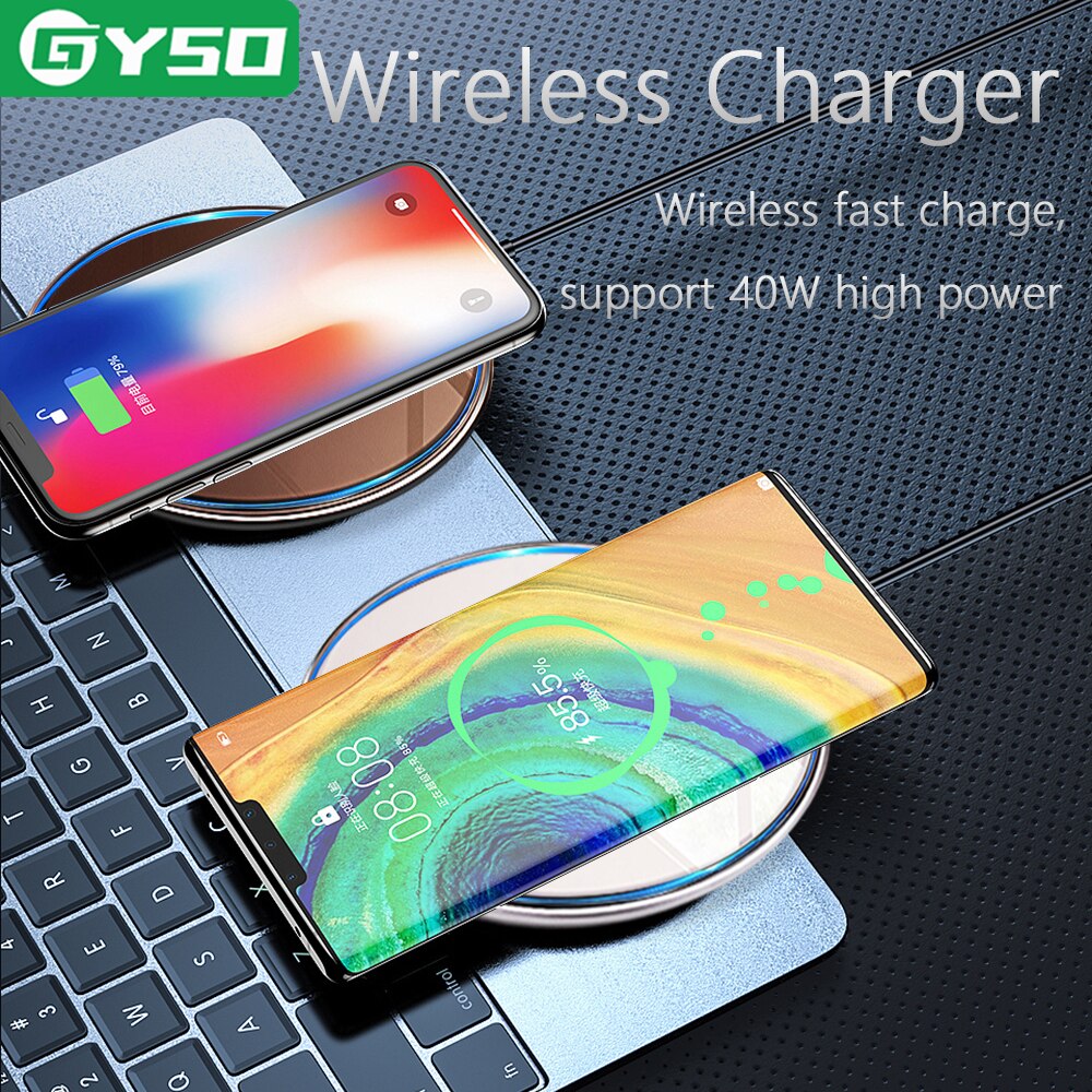 40W qi wireless charger For Xiaomi mi 9 Samsung S8 Fast Charging pad For iPhone 13 12 11 Pro MAX Mobile Phones Wireless charging
