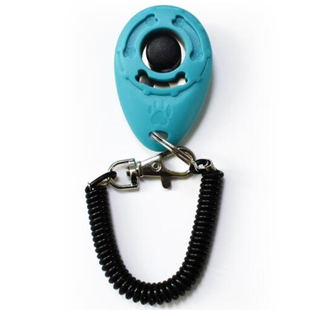 1 Pcs Pet Dog Training Clicker Plastic Dogs Click Trainer Aid Tool Pet Toy Adjustable Wrist Strap Sound Key Chain Pet Supplies: sky blue