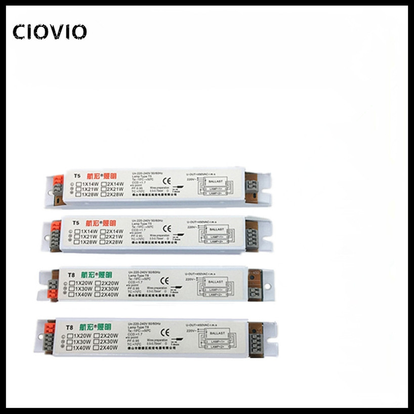 Balastro electrónico de amplio voltaje T5, 111-240V CA, 1x1, 4W/1x2, 8W/2x1, 4W/2x28W, 2 uds., lastres de lámpara fluorescente