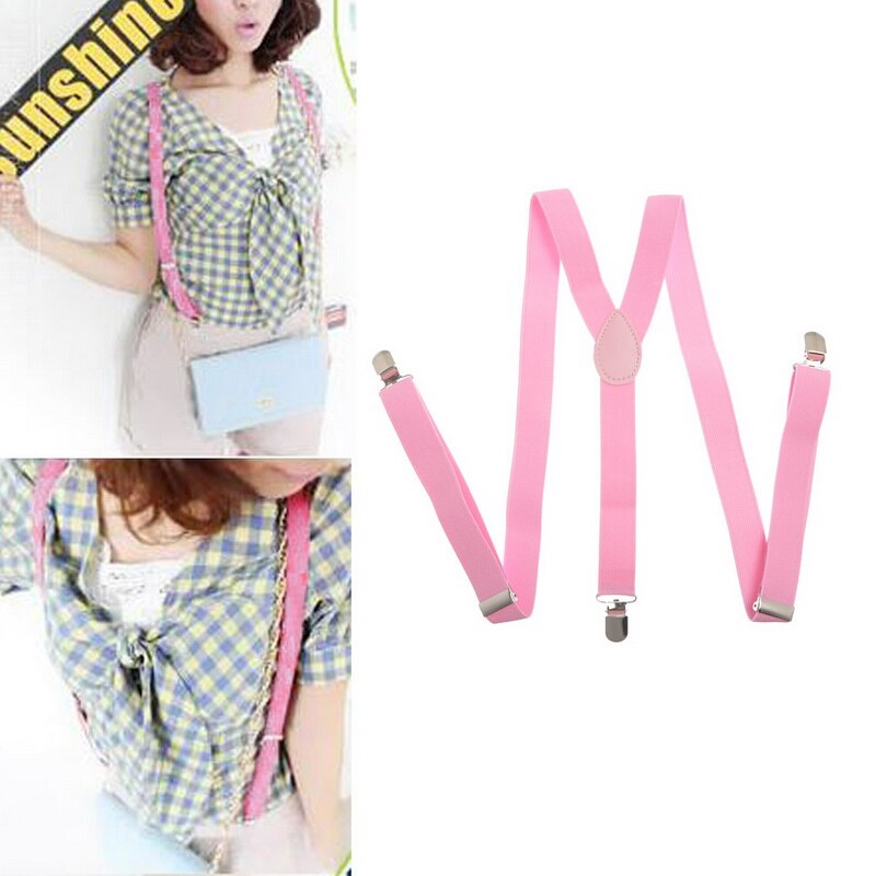 Suspensório elástico de tiras ajustável adulto, unissex, mulheres, homens, formato em y, de 3 grampos, calças: 1