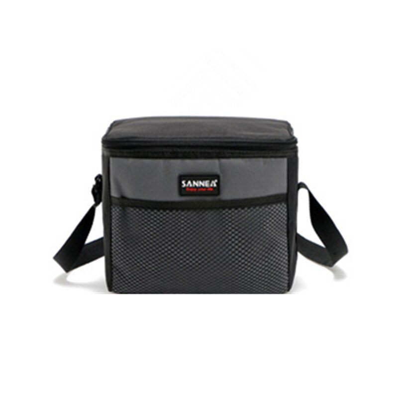 5L refrigerated bags insulated lunch box lunch sandwich portable portable Oxford insulation food picnic handbag shoulder bag: gray