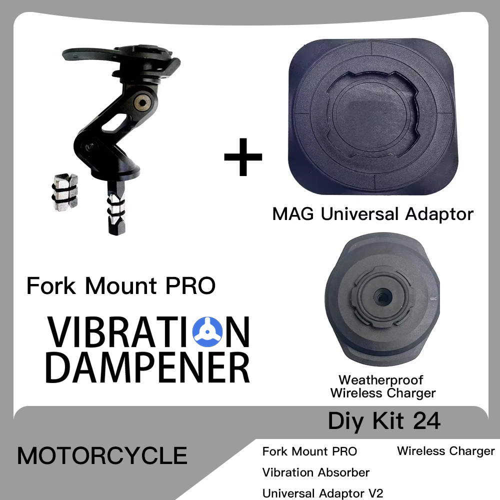 Motorrad Drahtlose Ladegerät Lenker Vorbau Gabel Halterung Telefon Halterung Vibration Dämpfer MAG Universal Adapter Bremse Kupplung