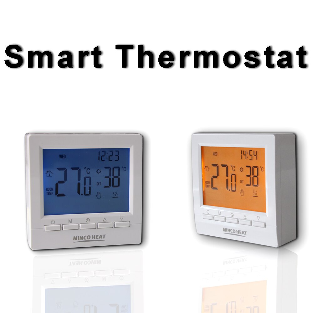 Thermostat intelligent sans fil pour chaudière à gaz électrique, régulateur de température Programmable, affichage numérique LCD