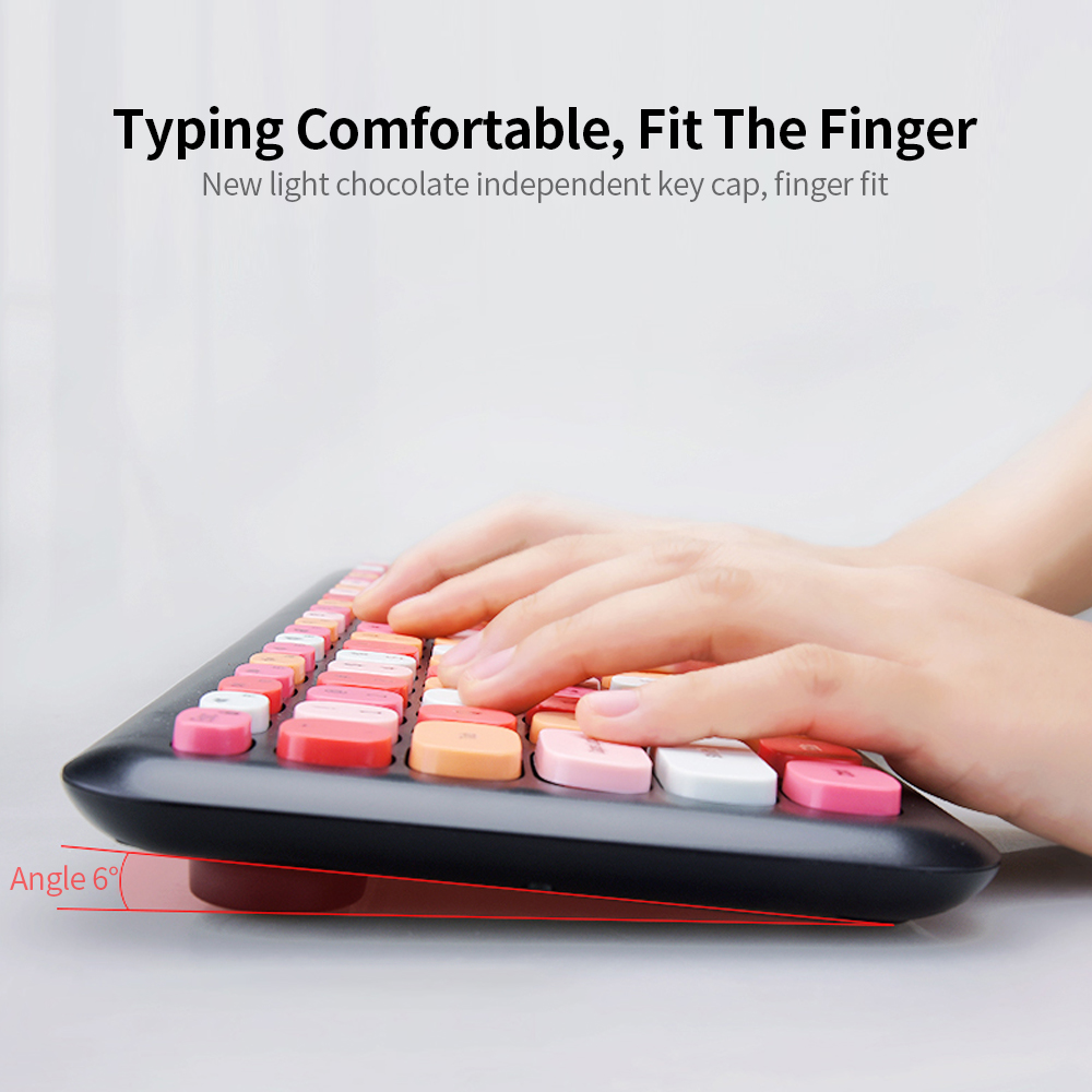 Mofii 2.4G Wireless Keyboard Mouse Combo keyboard and mouse sharing One receiver USB Interface 110 Key Slot Purple