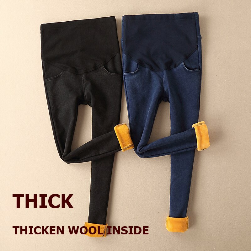 Mutterschaft Jeans Winter Dünne Hosen Caprihose für schwangere frauen Hohe taille Gamaschen schwangerschaft kleidung mutterschaft kleidung