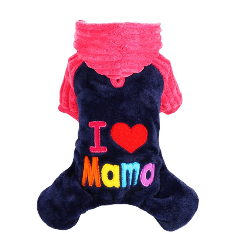 Cão pequeno traje macacão macio quente roupas para cães inverno roupas para animais de estimação calças yorkshire pomeranian bichon poodle roupa para cães vestuário: Rose Red / XXS