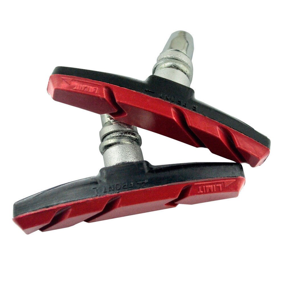 2Pc Duurzaam Mountain Racefiets Remblokken Fiets Remmen V-Brake Holder Schoenen Rubber Blokken Duurzaam Blauw Rood zwart Jan7