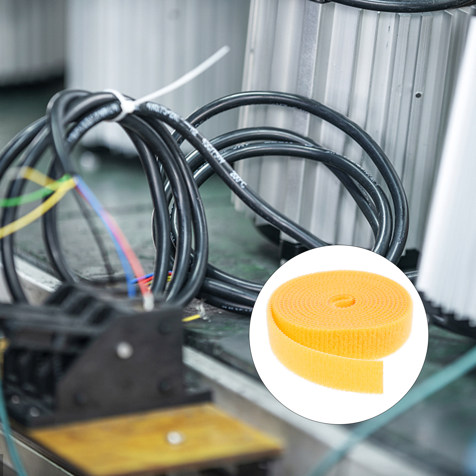 Kabel Strip Zelfklevende Sticky Terug Haak En Lus Eenvoudige Organizer Cord Fastener Cable Fastener Voor Kabel Draad: Yellow