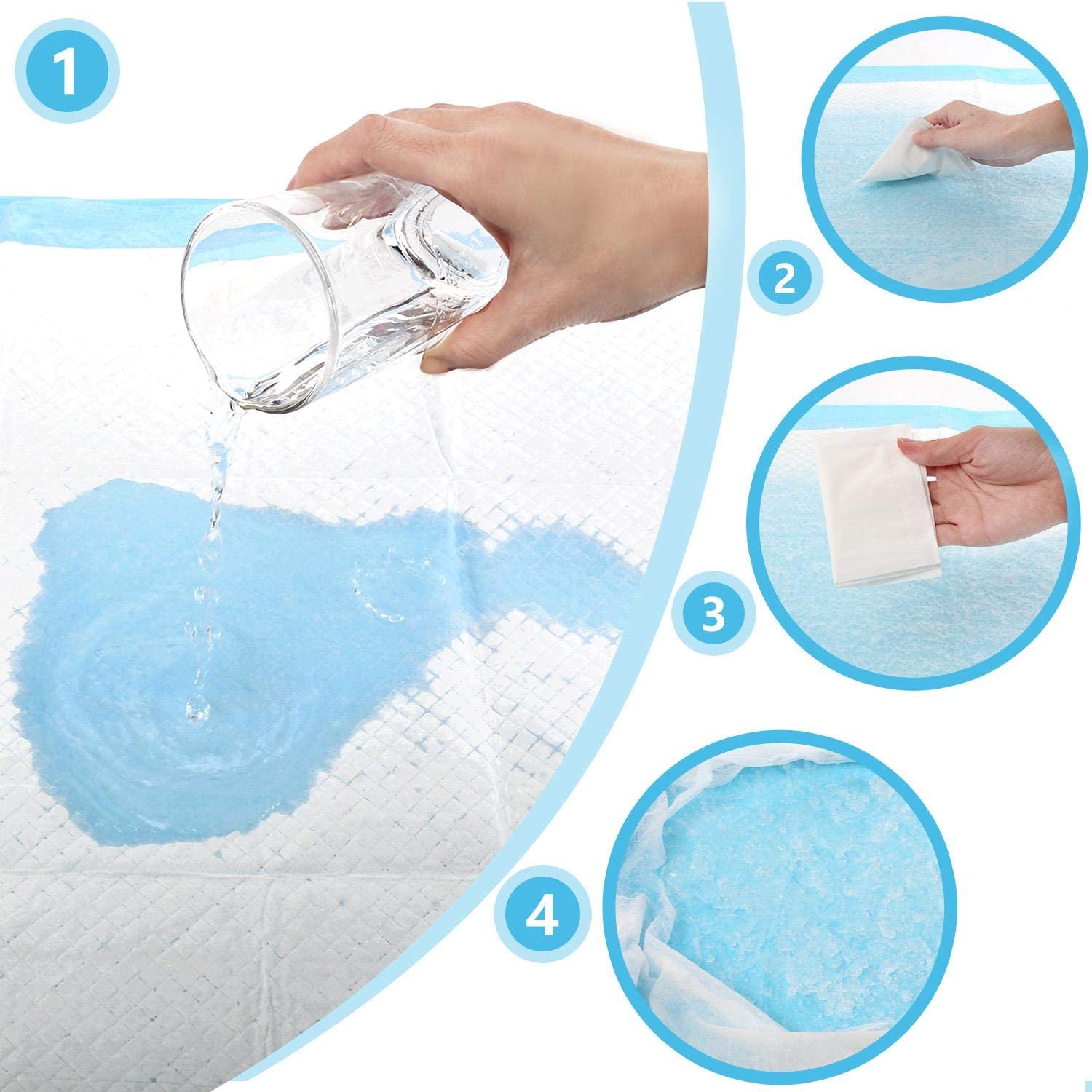 Empapadores Desechables Impermeable para Perros Gatos Animales Mascotas M 60 cm X 60 cm,L 90 cm X 60 cm