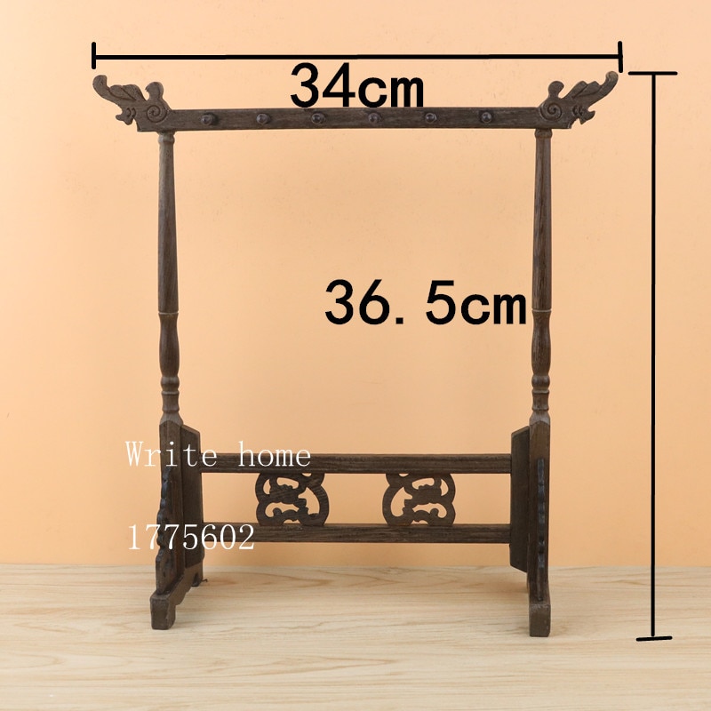 Traditionele Chinese Borstel Houder Kalligrafie Pen Houder Stand 12 Haak Kip-vleugel Hout Borstel Stand Opknoping Pen Houder