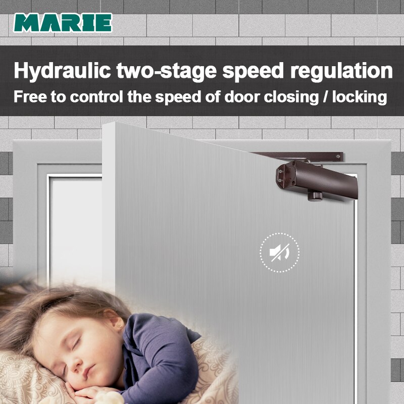 Marie4403H Aluminium Deurdranger Hydraulische Automatische Stille Sluiten Deur Non-Positionering Kantoor Residentiële For40-65kg Deur