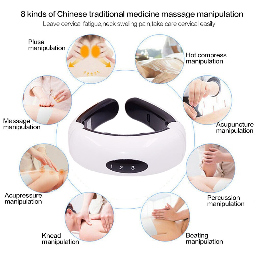 Elektrische Nek Massager &amp; Pulse Terug 6 Modi Power Control Ver Infrarood Verwarming Pijnbestrijding Tool Gezondheidszorg Ontspanning Machine