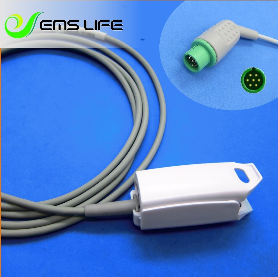 Lange kabel AWT volwassen vinger clip spo2 sensor Voor Bionet BM3, BM5, BM7: Adult Finger Clip