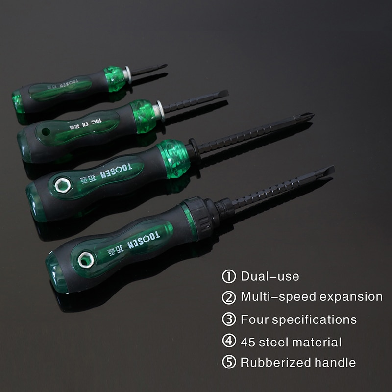 Phillips Screwdriver Set Double Head Dual Use Telescopic Slotted Screw Driver Bits Precision Impact Magnetic Ring Screwdrivers