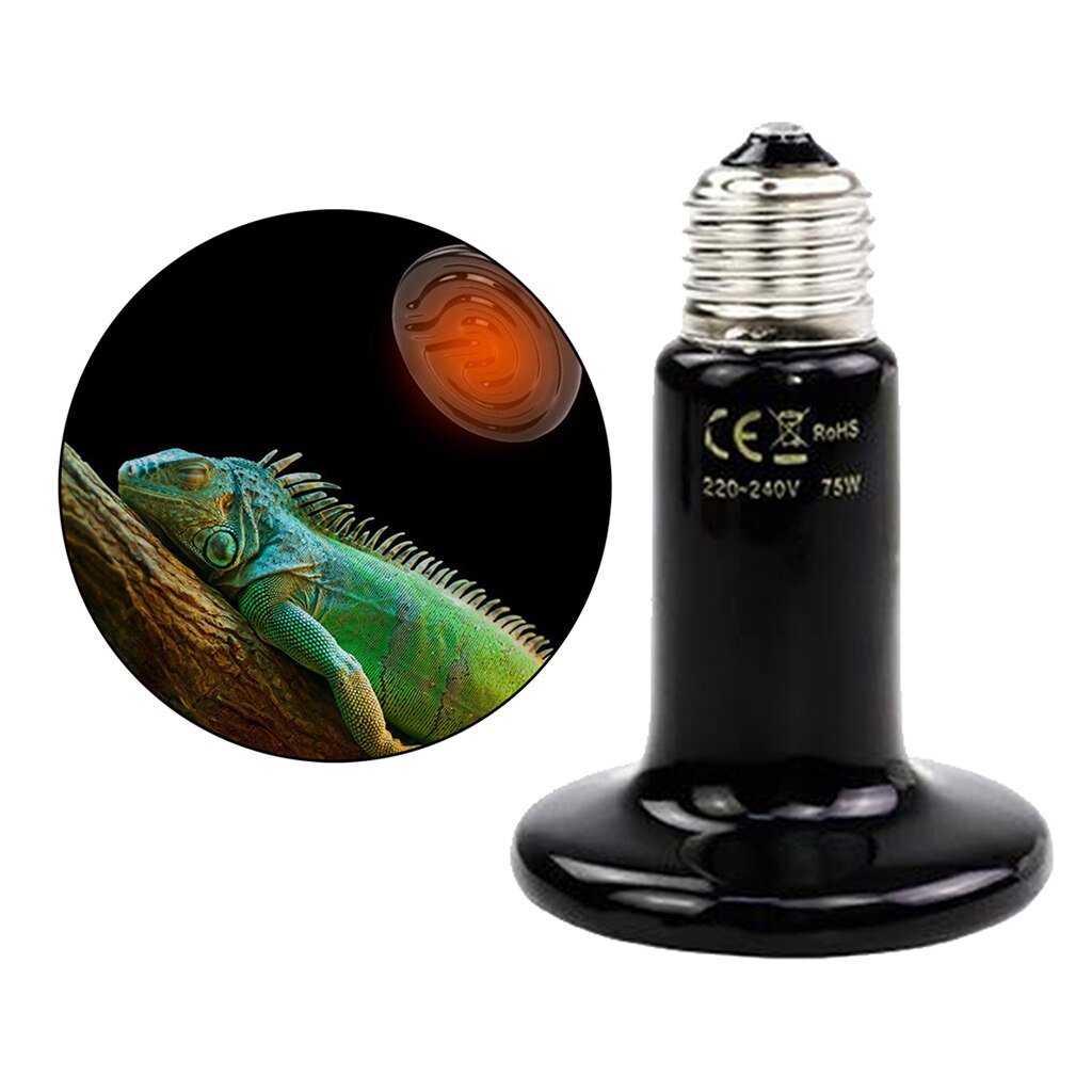 Bombilla calefactora de reptiles E27, calefactor cerámico de 25-200W, funciona durante 20000 horas