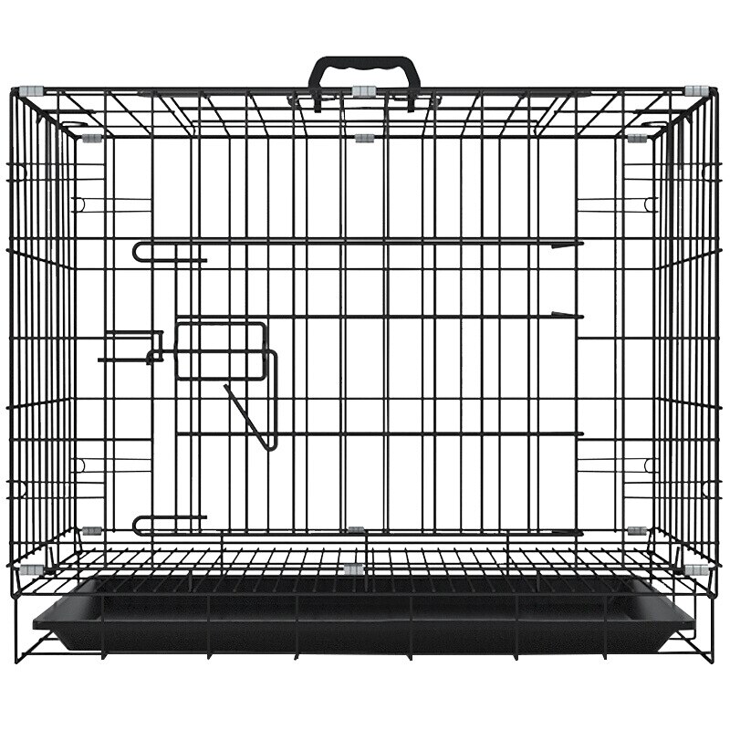 Teddy dog cage, dog cage wire folding pet cage wire small and medium-sized dog dog cage indoor household bold: 5 / 70x60x50