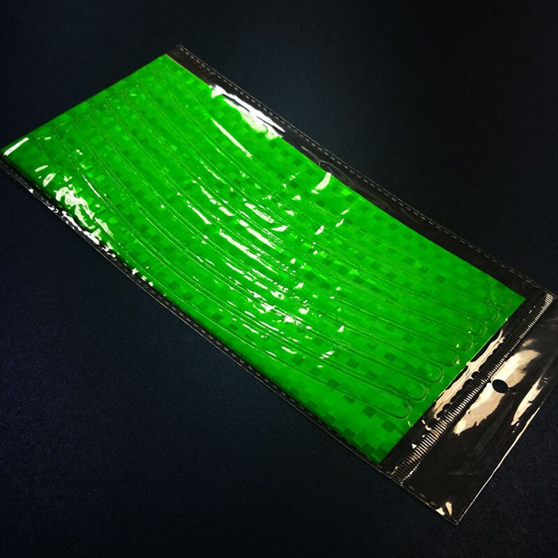 21cm x 0.8cm Fluorescent Bike Bicycle Sticker Reflective Stickers Outdoor Safety Tools Tapes Night Reflective Sticker: Green  