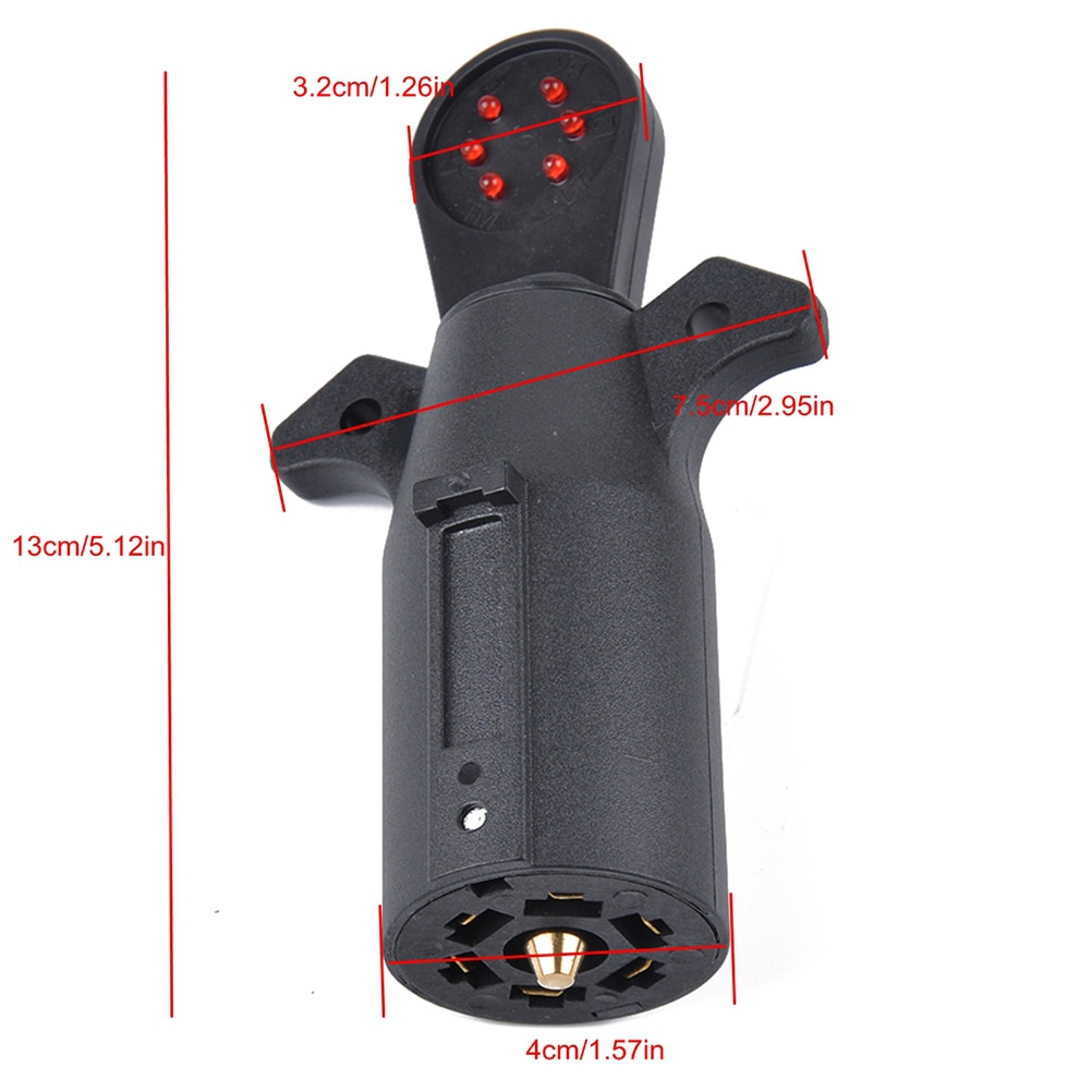 1Pc Trailer Socket 7-Way Trailer Tester For Light Trailer 7 Pin Plugs And Sockets For Trailers, Caravans, Cars, Truck