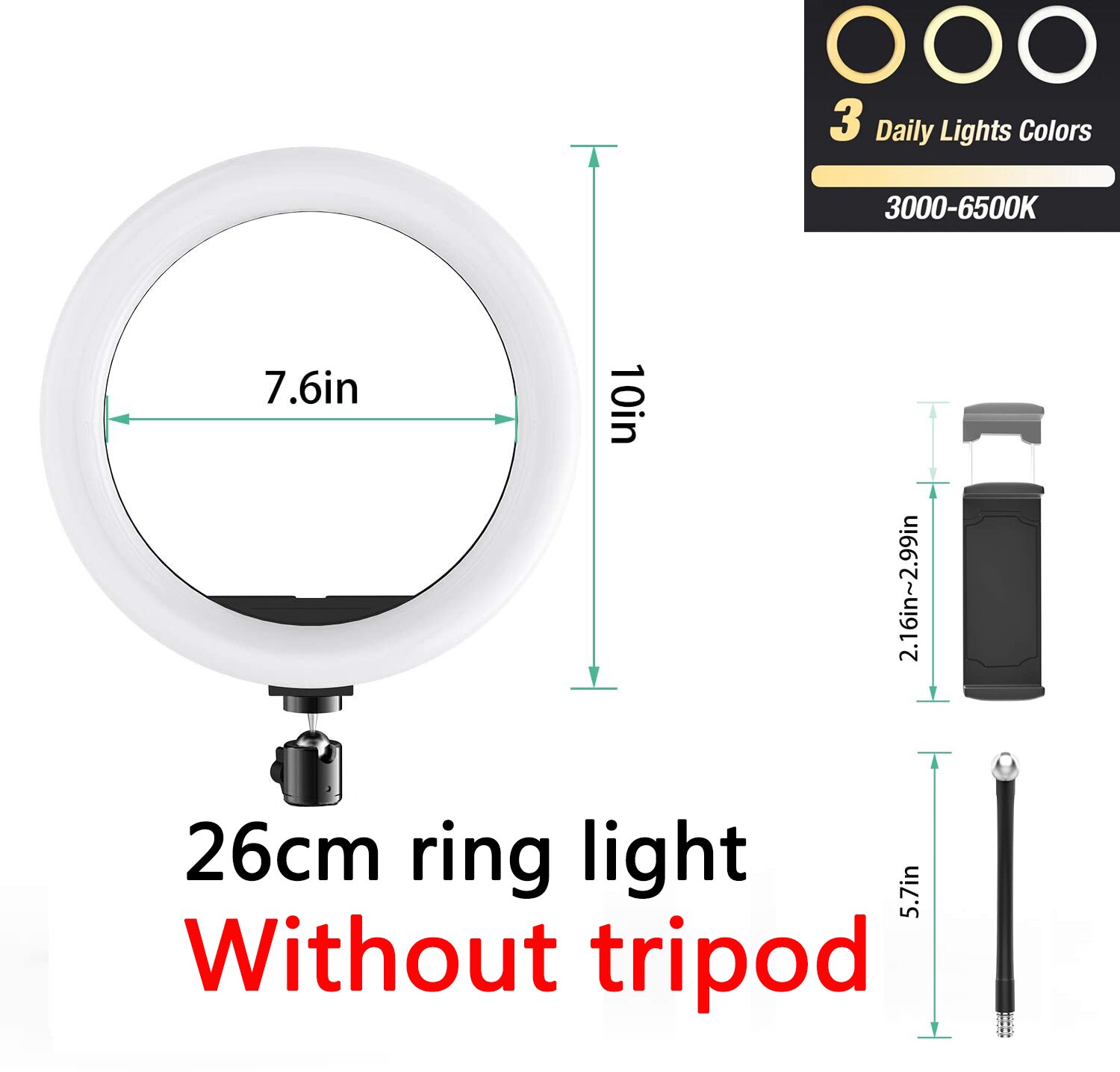 10 pollici RGB Selfie Ring Light Treppiede Supporto per telefono Fotografia RingLight Cerchio Luce di riempimento Lampada a colori a LED Trepied Makeup: Blu