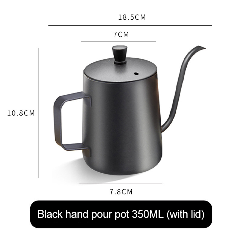 304 edelstahl-kaffeekanne mit langem, schmalem ausguss, tropfkessel, manuelle filterkaffeemaschine, teekanne 250ml/350ml/600ml mit deckel: Hellgrün
