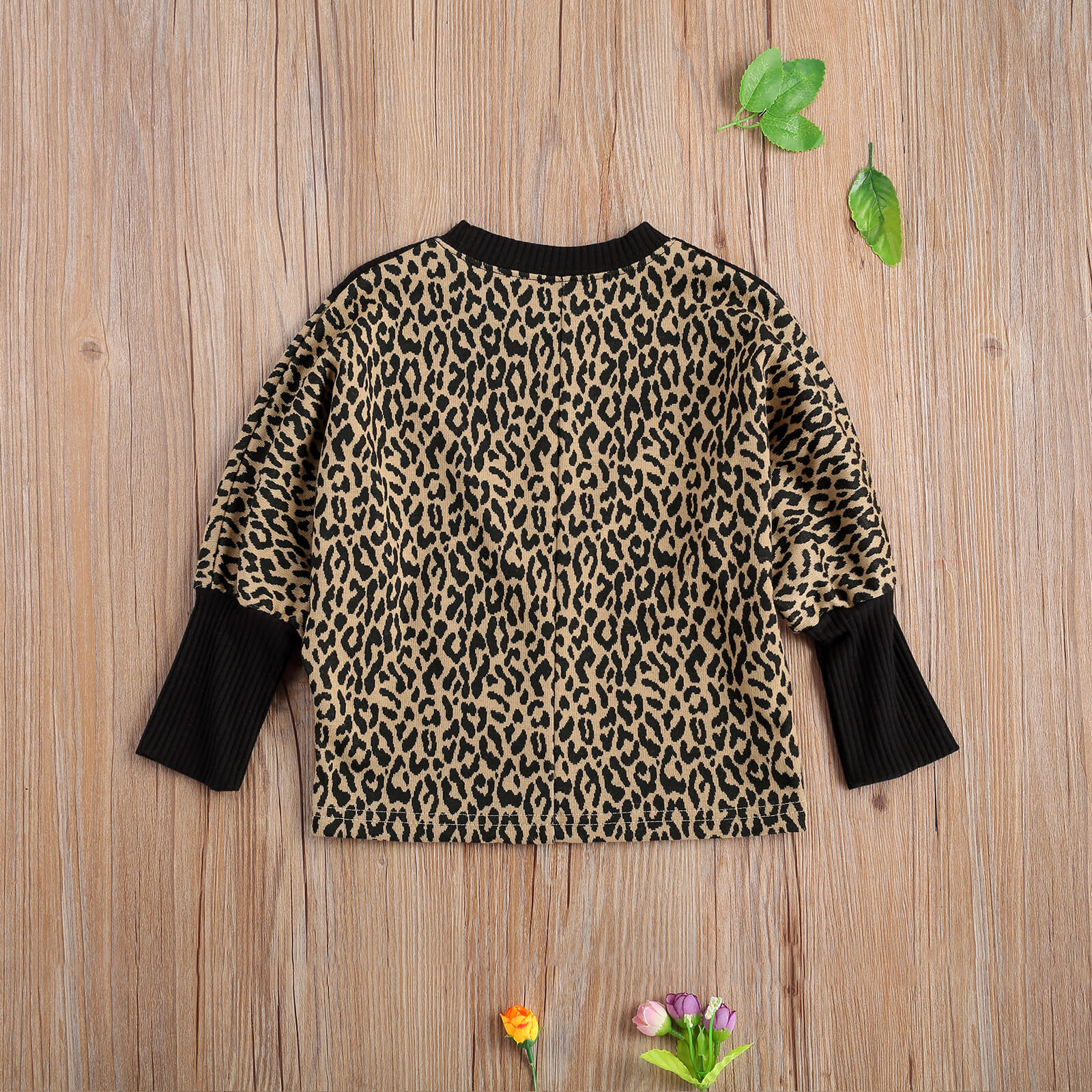 Kleinkind Kinder Baby Mädchen Jungen Gestrickte Pullover, Nette Leopard Print Patchwork Batwing Hülse Neue Rundhals Pullover