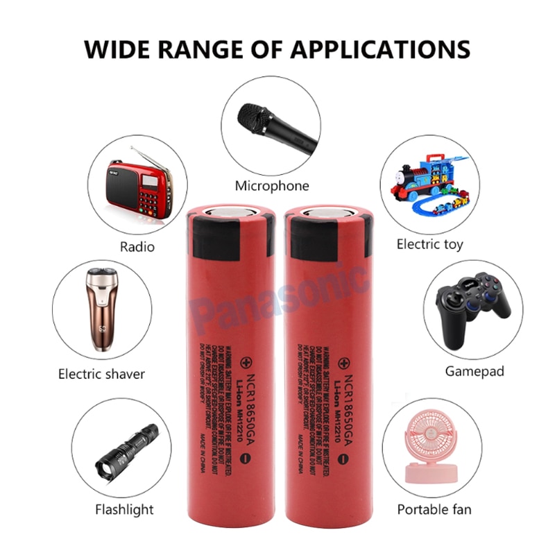 original NCR 18650GA 30A discharge 3.7V 3500mAh 18650 rechargeable battery for toy flashlight flat-top lithium battery