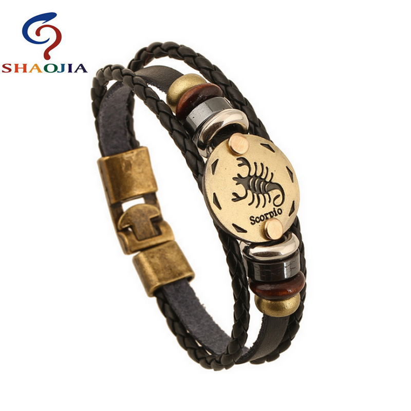 Lederen Armband Vrouwen Sieraden Leeuw Lederen Armbanden &amp; Bangles Charm Brons Legering Gesp Pulseras Mujer Sieraden voor Vrouwen