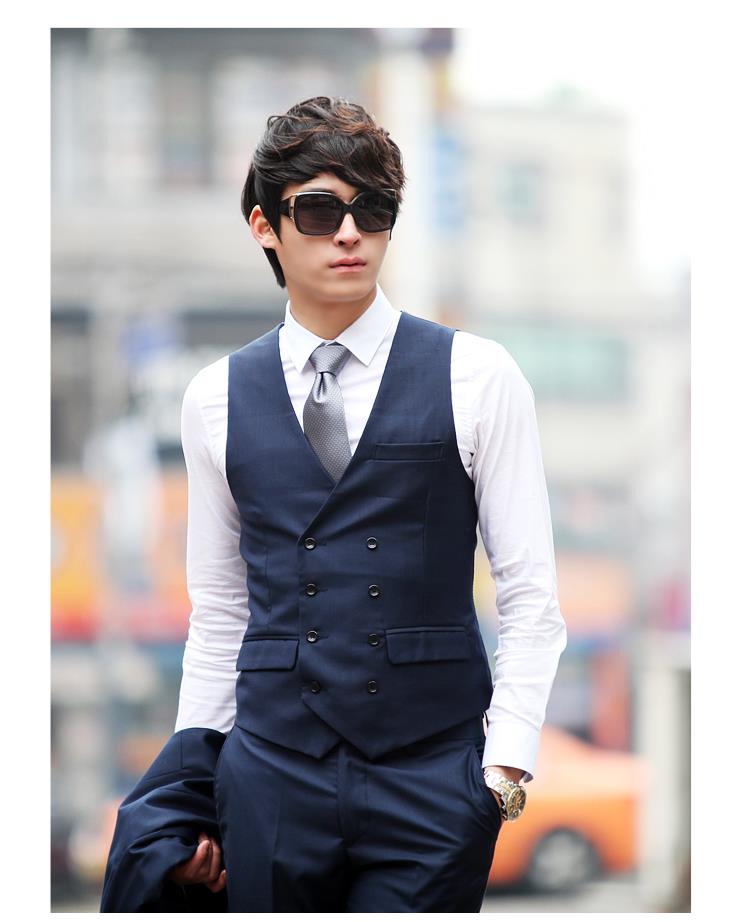 Mens suit vest Slim fit waistcoat black navy vest double breast chaleco hombre traje mens dress waistcoats button vest formal