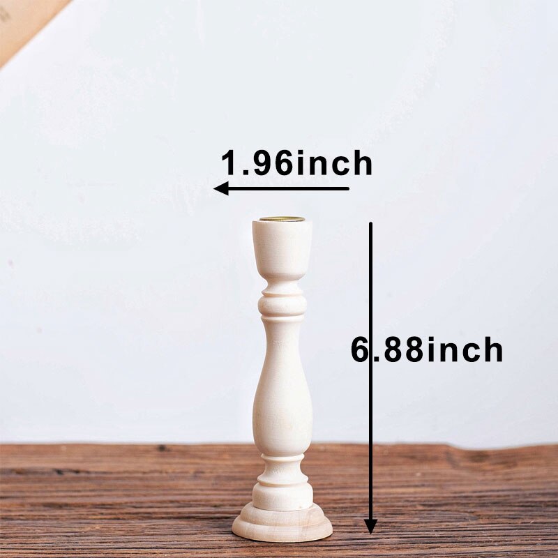 Ljushållare pyssel ljusstake ställ med levande ljus middag trä tapers ljusstake hållare för alla hjärtans dag bröllop: 6.88 x 1.96 tum