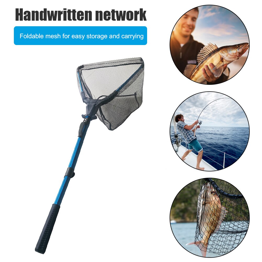 Fishing Net Retractable Telescopic Landing Net Aluminum Alloy Pole Mesh Network for Fisherman Angler Fish Tool