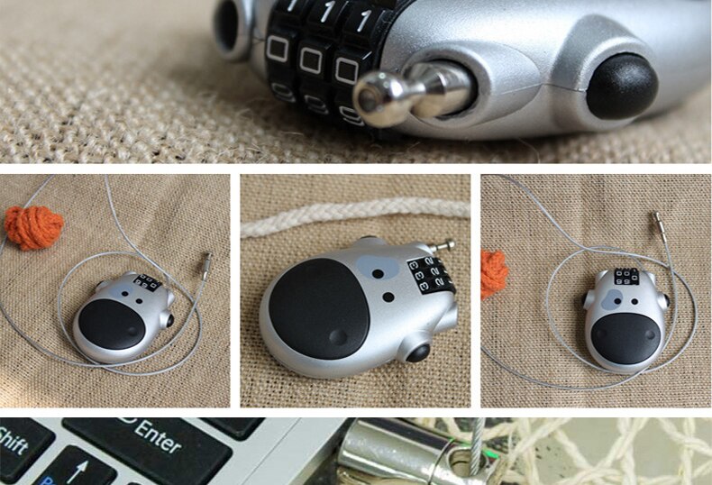 Mini Retractable Wire Rope Password Lock Travel Anti-theft Lock Motorcycle Helmet Lock Cartoon Lock Bicycle Lock Long Cable