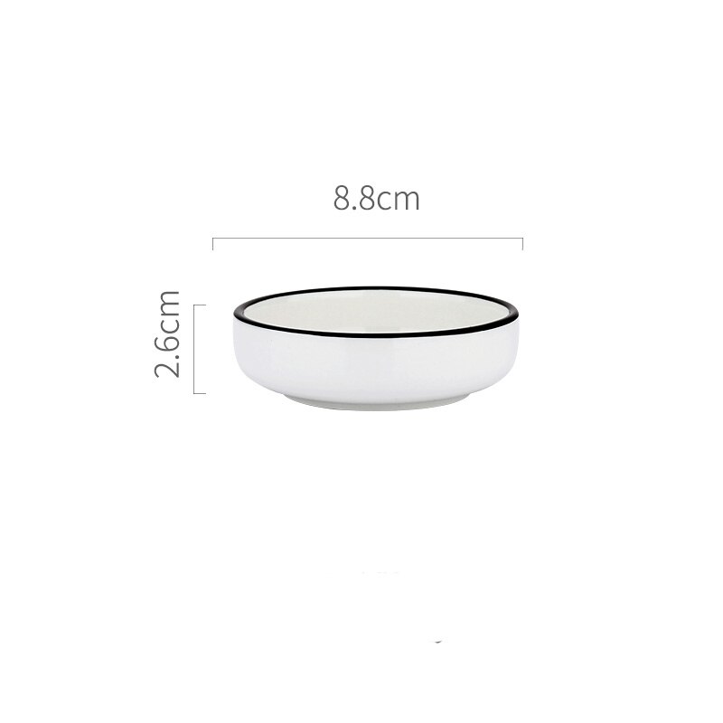 Płyta ceramiczna stek talerz styl skandynawski czarne obramowanie zastawa stołowa miska ins talerze obiadowe wysokiej klasy porcelanowa zastawa stołowa: 3.5 cal
