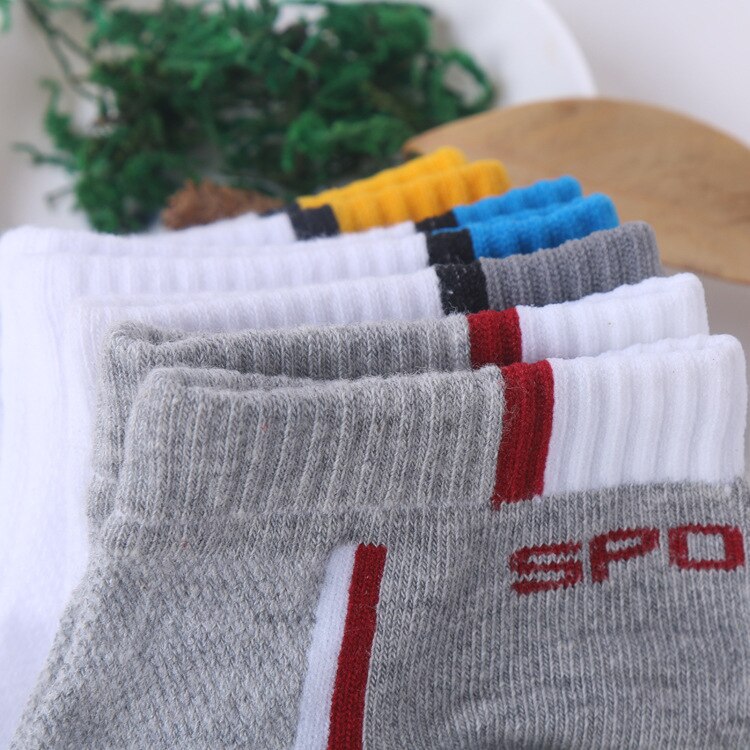 5 Pairs Men Socks Breathable Mesh Short Sports Socks Summer Autumn Cotton Sports Socks Absorb Sweat Ankle Socks Set Meias