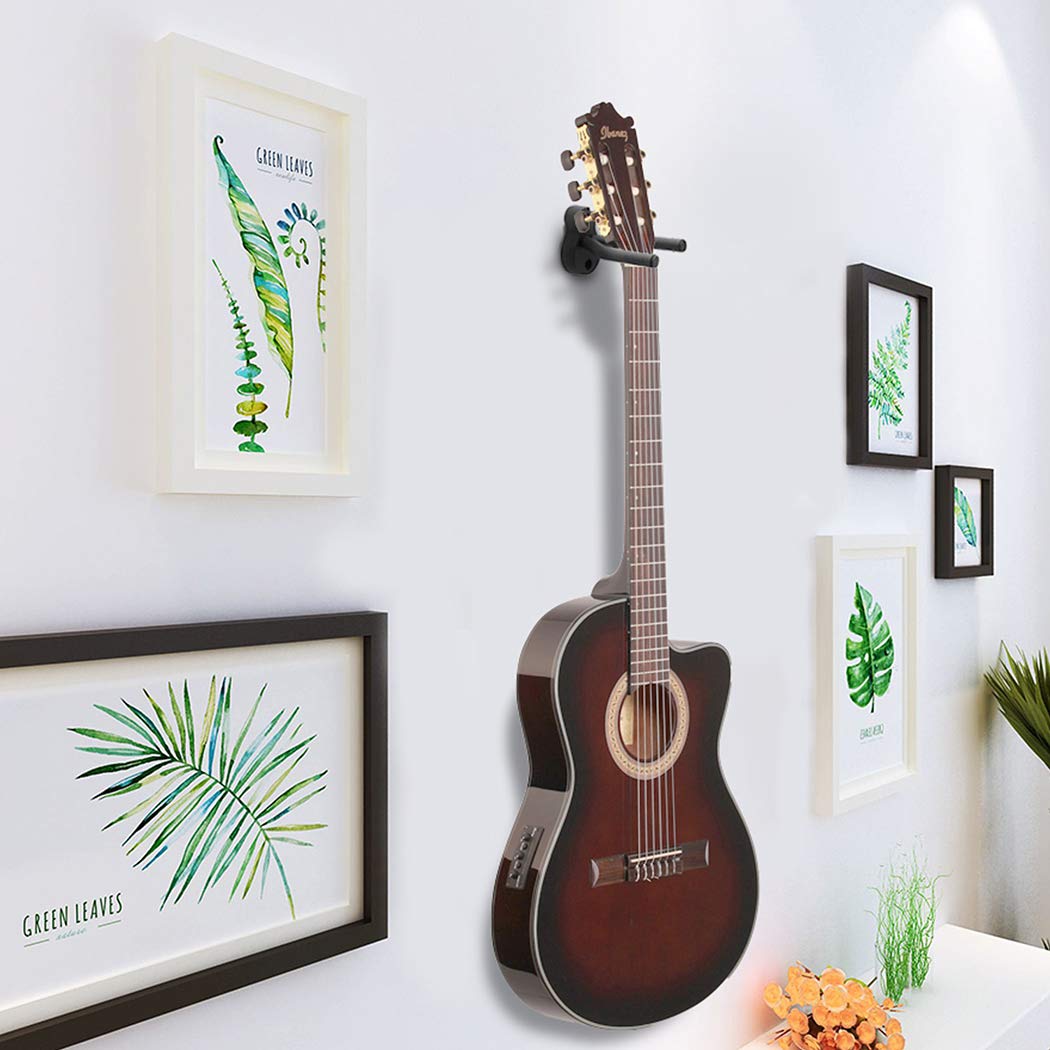 Guitarra, gancho de montaje en pared, gancho acústico, bajo eléctrico, gancho de pared, colgador de metal negro