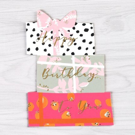 Flower Message Card Happy Birthday Label Tag Party Thank You Invitation Card: WISH-1925 II 04