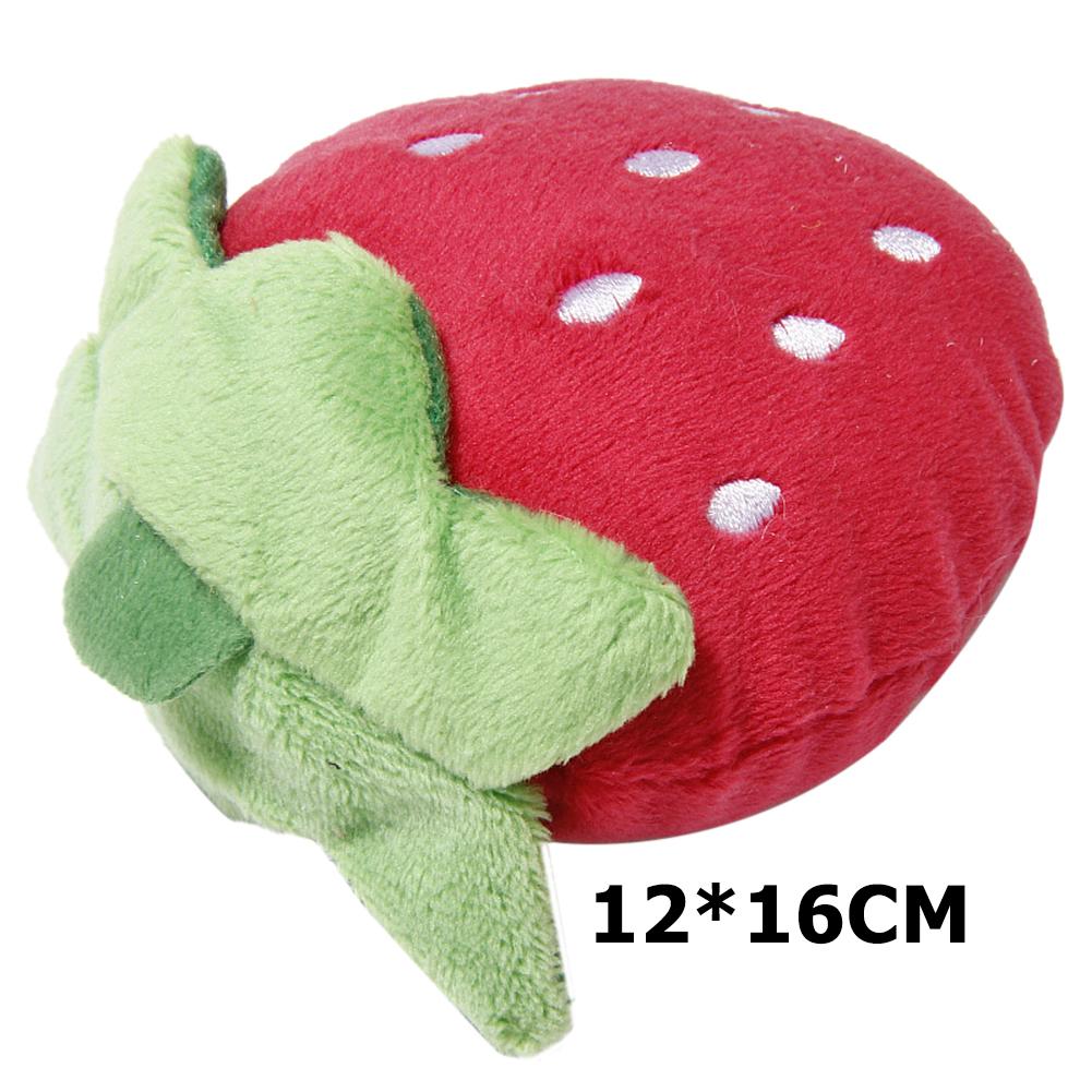 Donut Pet Toy Cartoon Squeaker Quack Sound Dogs Cats Chew Bite Cute Plush Play Puppy Playing Training Funny Chewing: Strawberry