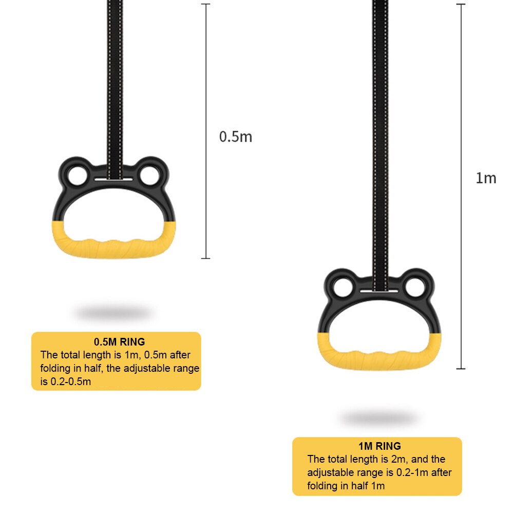 Children Swing Bar Rings Children Hanging Ring Kids Trapeze Swing Bar with Rings for Indoor Outdoor Tree Playground Yard