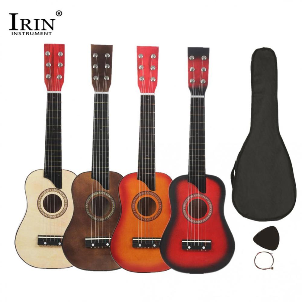 Irin 25 " 6- strenget akustisk guitar med guitar tilbehør sæt til begyndere træning børn basswood lille guitar ukelele