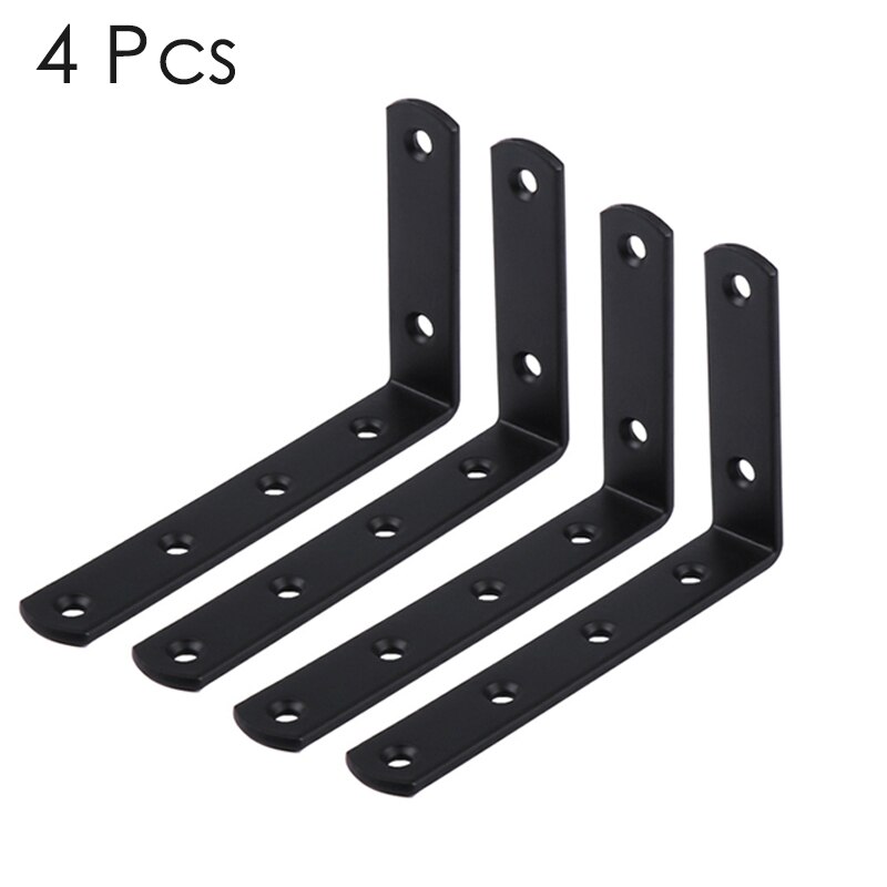 Soportes de estante de hierro grueso en forma de L ángulo recto abrazadera de esquina para colgar en la pared muebles conector decorativo Industrial wi #1: no Screw