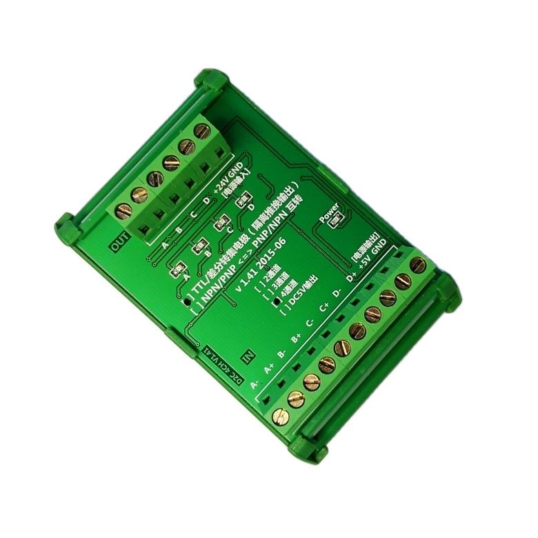 2/4 channel differential signal conversion Single-ended collector servo encoder 2MHz converter board with PLC fully compatible