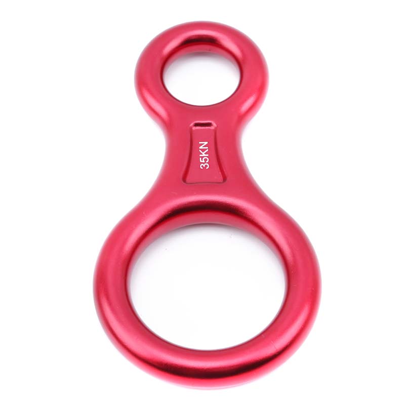 8 Ring Descender Escape Rope Descent Device Rock Climbing Carabiners Abseiling Downhill Safety Ring Descender Slow: red