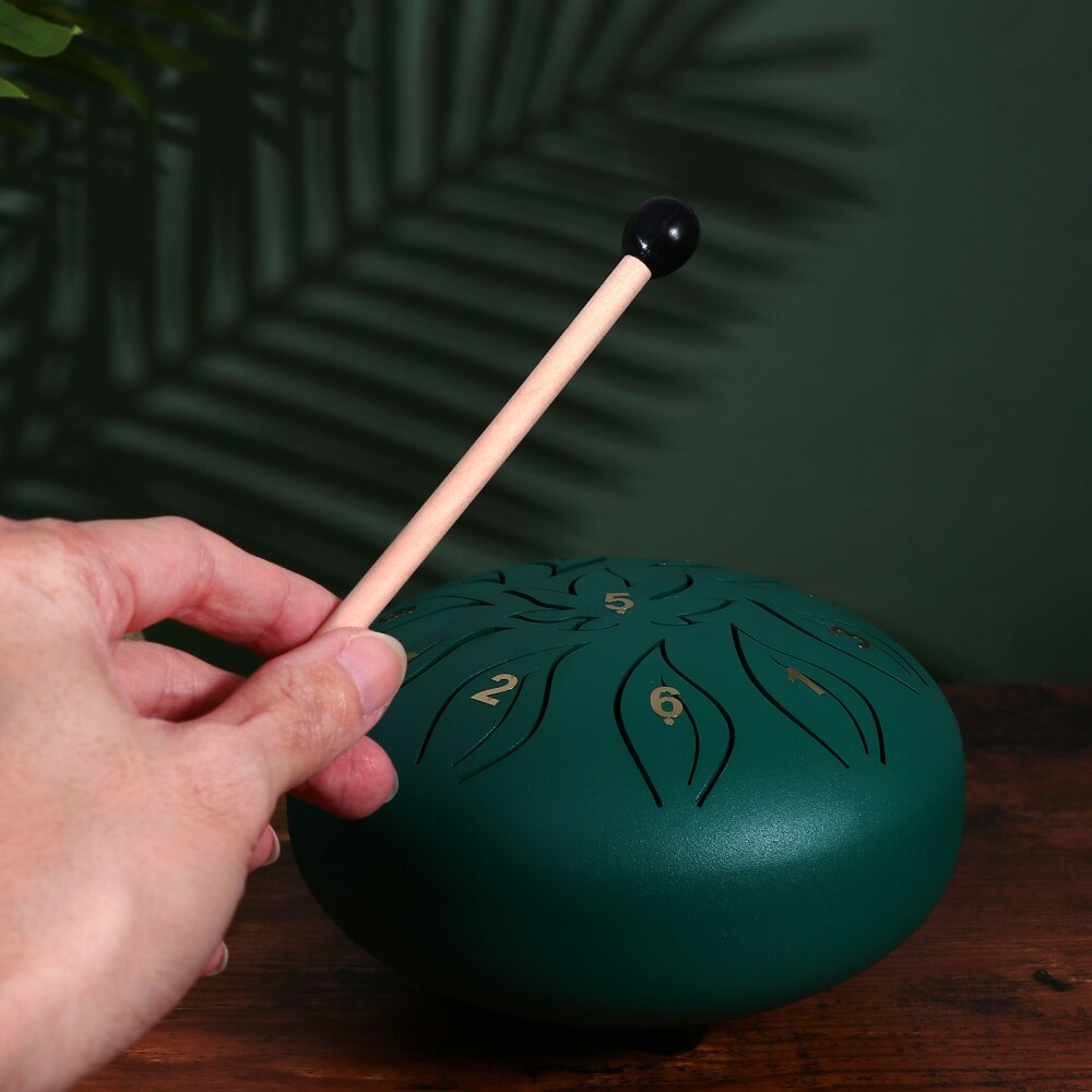 1 Set Percussion Musical Instrument 11 Tune Tongue Drum with Finger Cots
